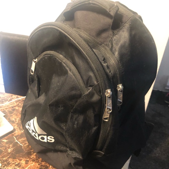 Adidas 028685 Large Black White Backpack Size 17”x12”x9” - Picture 2 of 15